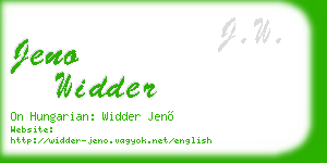 jeno widder business card