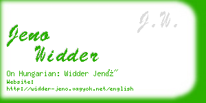 jeno widder business card